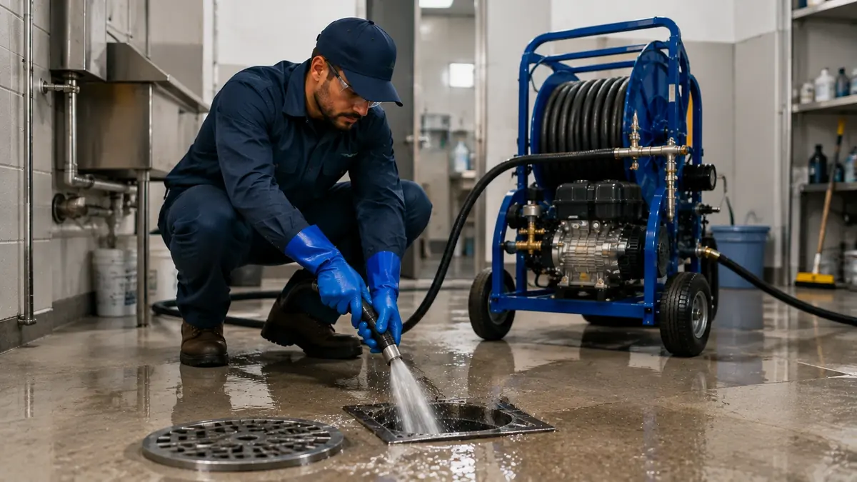 Floor Drain Hydro Jet Cleaning in Running Springs